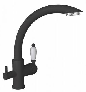 Смеситель для кухни Florentina Шале с подключением под фильтр антрацит